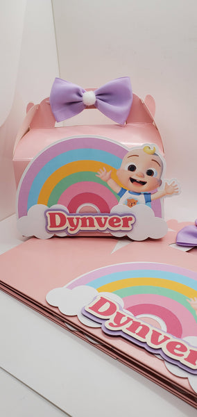 Cocomelon Pink Rainbow Favor Box