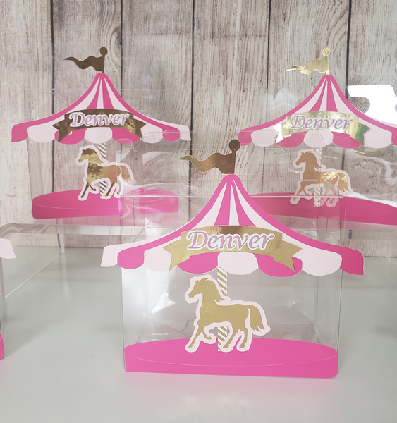 Carousel Clear Favor Boxes